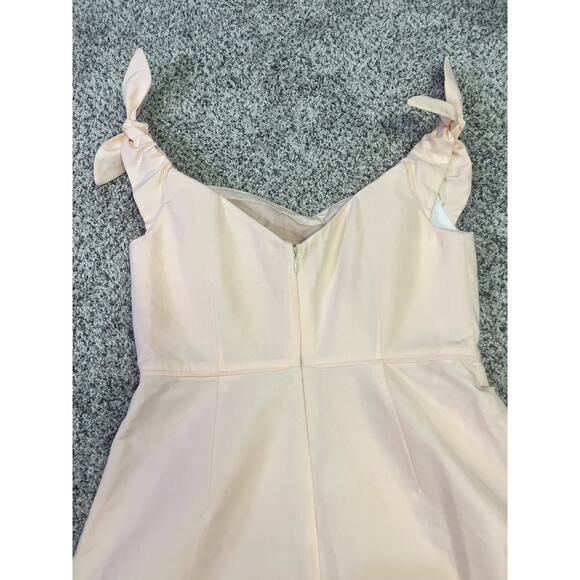 J.Crew Silk Blend Pink Tie Strap Dress Size 6 NEW Petal Pink A-Line Sweetheart - Picture 15 of 16